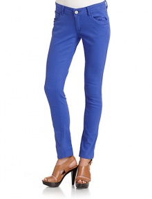 THE LOOKWaistband with belt loopsZip fly with button closureFive-pocket styleSkinny leg silhouetteTHE FITRise, about 7Inseam, about 27THE MATERIAL98% cotton/2% spandexFully linedCARE & ORIGINMachine washImportedModel shown is 5'10 (177cm) wearing US size 4.THE MATERIALLyocell/cotton/rayon/polyester/spandexCARE & ORIGINMachine washMade in USA of imported fabricModel shown is 5'8 (172½cm) wearing US size 4. THE LOOKWaistband with belt loopsZip fly with button closureFive-pocket styleSkinny leg silhouetteTHE FITRise, about 7Inseam, about 27THE MATERIAL98% cotton/2% spandexFully linedCARE & ORIGINMachine washImportedModel shown is 5'10 (177cm) wearing US size 4.THE MATERIALLyocell/cotton/rayon/polyester/spandexCARE & ORIGINMachine washMade in USA of imported fabricModel shown is 5'8 (172½cm) wearing US size 4.
