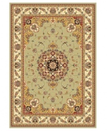 Safavieh's Lyndhurst collection offers the beauty and painstaking detail of traditional Persian and European styles with the ease of polypropylene. With a symphony of florals, vines and latticework detailing, these beautiful rugs bring warmth and life to any room. Polypropylene resists stains, keeping rugs pristine for years to come. This rug features a soft grey border with sage green, leafy detailing throughout. The dark center is reminiscent of constellations in the night sky--serene and lovely. (Clearance)