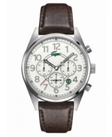 A casual chronograph timepiece from Lacoste's Zaragoza collection that finishes off weekend looks.