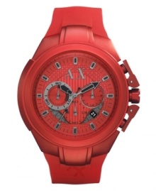 The perfect watch when you're looking to grab attention. This AX Armani Exchange chronograph features bold red color and exact precision.