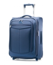 Ready, set, jet! Fly through terminals and checkpoints on two easy-glide wheels and padded top carry handles that put comfort and carrying convenience into your hands. A fully-featured interior reveals a Wetpak(tm) to sort out clean and dirty clothes, along with multiple pockets to keep you organized when you travel. 10-year warranty. Qualifies for Rebate Ready, set, jet! Fly through terminals and checkpoints on two easy-glide wheels and padded top carry handles that put comfort and carrying convenience into your hands. A fully-featured interior reveals a Wetpak(tm) to sort out clean and dirty clothes, along with multiple pockets to keep you organized when you travel. 10-year warranty. Qualifies for Rebate