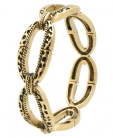 Be a golden goddess. This gorgeous link bracelet from T Tahari's Spot On collection is dressed up in alluring animal print and set in 14k gold-plated mixed metal. Nickel-free for sensitive skin. Bracelet stretches to fit wrist.