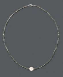 Simple elegance always makes a statement. This subtle strand necklace features sparkling hematite beads (51 ct. t.w.) and a cultured freshwater pearl (9-10 mm). Set in sterling silver. Approximate length: 17 inches. Simple elegance always makes a statement. This subtle strand necklace features sparkling hematite beads (51 ct. t.w.) and a cultured freshwater pearl (9-10 mm). Set in sterling silver. Approximate length: 17 inches.