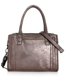 Let your look take shape with this ladylike satchel silhouette from BCBGeneration. Outfitted in shimmery metallic with shiny hardware, it adds instant posh appeal to any outfit. Let your look take shape with this ladylike satchel silhouette from BCBGeneration. Outfitted in shimmery metallic with shiny hardware, it adds instant posh appeal to any outfit.