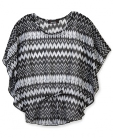She can add a little flair to any outfit by layering on this dainty dolman-sleeve top from BCX, with a fun print to match her personality. She can add a little flair to any outfit by layering on this dainty dolman-sleeve top from BCX, with a fun print to match her personality.