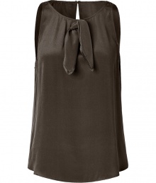 Elegant beluga silk top from Marc by Marc Jacobs - Inject your closet with sophisticated style with this sleeveless silk top - On-trend A-line silhouette with a chic tie-neck - Pair with flared jeans, a bold-shoulder blazer, and wedge heels - Try with ribbed leggings, an A-line wool coat, and over-the-knee boots Elegant beluga silk top from Marc by Marc Jacobs - Inject your closet with sophisticated style with this sleeveless silk top - On-trend A-line silhouette with a chic tie-neck - Pair with flared jeans, a bold-shoulder blazer, and wedge heels - Try with ribbed leggings, an A-line wool coat, and over-the-knee boots