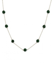 A few swirled green malachite gems (8 mm) collect across a 14k gold chain to create the perfect necklace to add a little pop of color to your wardrobe. Approximate length: 16 inches. A few swirled green malachite gems (8 mm) collect across a 14k gold chain to create the perfect necklace to add a little pop of color to your wardrobe. Approximate length: 16 inches.