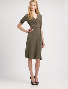 A luxurious wrap design that offers a polished look, courtesy of a waist-defining belt. Inside button closureButton-tab cuffsFully linedAbout 29 from natural waistSilkDry cleanImportedModel shown is 5'11½ (181cm) wearing US size 4. A luxurious wrap design that offers a polished look, courtesy of a waist-defining belt. Inside button closureButton-tab cuffsFully linedAbout 29 from natural waistSilkDry cleanImportedModel shown is 5'11½ (181cm) wearing US size 4.