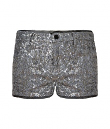 Glamorous no matter how you wear them, Zadig & Voltaires allover sequined shorts are a statement-making separate guaranteed to make an impact - Side slit pockets, zip fly, button closure, belt loops, raw finished black trim - Slim fit - Wear with everything from pullovers and flats to blazers and heels