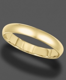 With a rounded edge and slender band, this gleaming 14k gold ring is perfect for every day. Size 4-8. With a rounded edge and slender band, this gleaming 14k gold ring is perfect for every day. Size 4-8.