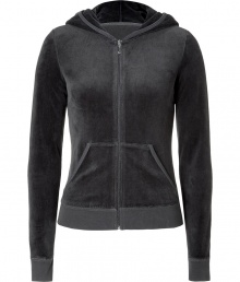 Chic slate velvet zip hoodie - Be comfortable and stylish in this velvet hoodie - Flattering slim fit with zip closure and front pockets - Wear with matching pants, a t-shirt, and trainers for a sporty look - Try with a long sleeve t-shirt, skinny jeans, and ballet flats