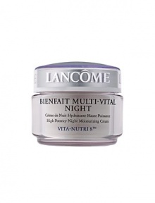 High Potency Night Moisturizing Cream Vita-Nutri 8. Recharged, Radiantly Luminous, Ready To Face The Day. Your skin is the mirror to your lifestyle. When a hectic schedule and stress intrude on your sleep, your skin can be left visibly tired, dull and less elastic. To counteract the imbalances of modern life, boost your skin's high-powered nightly recovery process with Vita-Nutri 8. High Potency Night Moisturizing Cream Vita-Nutri 8. Recharged, Radiantly Luminous, Ready To Face The Day. Your skin is the mirror to your lifestyle. When a hectic schedule and stress intrude on your sleep, your skin can be left visibly tired, dull and less elastic. To counteract the imbalances of modern life, boost your skin's high-powered nightly recovery process with Vita-Nutri 8.