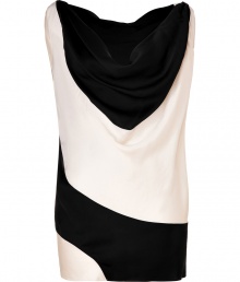 Super stylish black and white draped front top from Donna Karan - Get high style effortlessly with this chic monochromatic top - Black and white all-over pattern with a dramatic draped neckline - Style with leather paneled leggings, an edgy leather jacket, and platform booties Super stylish black and white draped front top from Donna Karan - Get high style effortlessly with this chic monochromatic top - Black and white all-over pattern with a dramatic draped neckline - Style with leather paneled leggings, an edgy leather jacket, and platform booties
