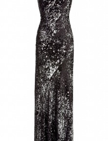 Add dramatic dazzle to your evening look with this stunning Donna Karan sequin dress - Strapless, all-over sequin embellishment, fitted silhouette, floor-length - Pair with a bolero, sky-high heels, and a luxe clutch