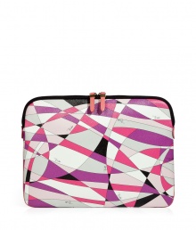 Get up and go glamorously with Puccis elegantly eye-catching laptop case - Zip top style, in a vibrant pink and silver graphic print with logo signature - Leather piping and stitch trim - Durable PVC plastic material protects against dust, moisture and scratches - Fits smaller laptop models and iPads - Great for everyday, also makes a superb gift Get up and go glamorously with Puccis elegantly eye-catching laptop case - Zip top style, in a vibrant pink and silver graphic print with logo signature - Leather piping and stitch trim - Durable PVC plastic material protects against dust, moisture and scratches - Fits smaller laptop models and iPads - Great for everyday, also makes a superb gift