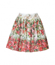 With its gauzy watercolor flower printed cotton and feminine, full silhouette, Valentino R.E.D.s pleated skirt is the perfectly festive choice for your fancy daytime events - Fitted waist with white trim, allover watercolor-like floral print with ladybug, snail and bumble-bee detail, hidden side zip, white lining - Fitted waist, full skirt - Wear with a round collar blouse and pretty rockstud flats With its gauzy watercolor flower printed cotton and feminine, full silhouette, Valentino R.E.D.s pleated skirt is the perfectly festive choice for your fancy daytime events - Fitted waist with white trim, allover watercolor-like floral print with ladybug, snail and bumble-bee detail, hidden side zip, white lining - Fitted waist, full skirt - Wear with a round collar blouse and pretty rockstud flats