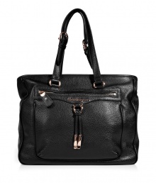 Classic with a twist, this signature Salvatore Ferragamo bag boasts luxe details and an elegant design - Large shopper shape, textured leather, adjustable shoulder straps, front zip pocket with silver-tone logo hardware and tassel - Great for everyday use or for casual cocktails Classic with a twist, this signature Salvatore Ferragamo bag boasts luxe details and an elegant design - Large shopper shape, textured leather, adjustable shoulder straps, front zip pocket with silver-tone logo hardware and tassel - Great for everyday use or for casual cocktails