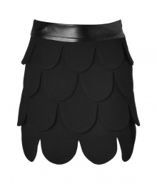 The ultimate statement skirt, this petal-laden iteration from Milly gets roughened up with a luxe leather waistband and a daring mini length - Leather waistband, tiered wool petal shaped cutouts, concealed side zip closure - Fitted waist, mini length - Wear with a silk top and bold heels for evening or paired with a simple blouse and booties for day The ultimate statement skirt, this petal-laden iteration from Milly gets roughened up with a luxe leather waistband and a daring mini length - Leather waistband, tiered wool petal shaped cutouts, concealed side zip closure - Fitted waist, mini length - Wear with a silk top and bold heels for evening or paired with a simple blouse and booties for day