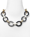 kate spade new york's gold-tone and enamel chain link necklace evokes the classic maritime style of northeastern beach towns.