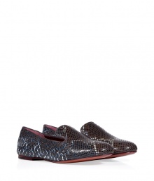 Slipper-style loafers are a trend-favorite must, and Marc by Marc Jacobs edgy snake printed pair are an ultra cool way to wear them into the new season - Rounded toe, tonal suede trim - Pair with form-fitting minis and tees, or with favorite ankle jeans and fashion-forward knit tops Slipper-style loafers are a trend-favorite must, and Marc by Marc Jacobs edgy snake printed pair are an ultra cool way to wear them into the new season - Rounded toe, tonal suede trim - Pair with form-fitting minis and tees, or with favorite ankle jeans and fashion-forward knit tops
