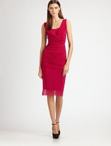 This form-fitting stretch mesh style features a prettily draped neckline.ScoopneckSleevelessFront drapeAbout 24 from natural waistNylonDry cleanMade in Italy of imported fabricModel shown is 5'11 (180cm) wearing US size Small. This form-fitting stretch mesh style features a prettily draped neckline.ScoopneckSleevelessFront drapeAbout 24 from natural waistNylonDry cleanMade in Italy of imported fabricModel shown is 5'11 (180cm) wearing US size Small.