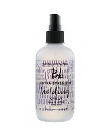 Offers a super-strong hold and long-lasting finish. Holds flips, dips, swirls and curls all day long (and then some). Bumble and bumble's strongest holding spray. Use as a last step when hair is dried and styled for updos, high-flying styles and modern volume. Offers a super-strong hold and long-lasting finish. Holds flips, dips, swirls and curls all day long (and then some). Bumble and bumble's strongest holding spray. Use as a last step when hair is dried and styled for updos, high-flying styles and modern volume.