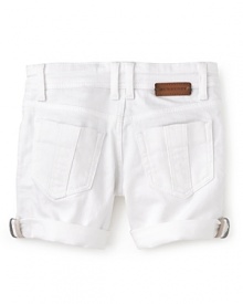 In bright white, these Burberry shorts add crisp summer style to exciting excursions. In bright white, these Burberry shorts add crisp summer style to exciting excursions.