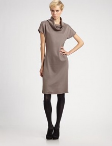 A wardrobe essential in fluid jersey with soft cowl neckline.Short sleeves Pullover style 41% tencel/23% cotton/23% modal/8% polyester/5% wool Dry clean Imported A wardrobe essential in fluid jersey with soft cowl neckline.Short sleeves Pullover style 41% tencel/23% cotton/23% modal/8% polyester/5% wool Dry clean Imported
