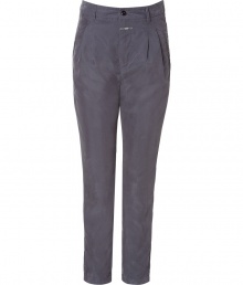 Edgy-cool anthracite chino pants - Look stylish in these of-the-moment slim pleated chinos - Infuse cool into your staples by pairing these pants with a worn-in t-shirt and chunky platforms - Try with a boyfriend sweater, an embellished scarf, and a parka Edgy-cool anthracite chino pants - Look stylish in these of-the-moment slim pleated chinos - Infuse cool into your staples by pairing these pants with a worn-in t-shirt and chunky platforms - Try with a boyfriend sweater, an embellished scarf, and a parka