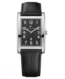 Lengthen your look with this north/south steel watch from Tommy Hilfiger.