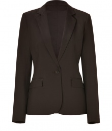 Perfect for lending a tailored finish to your work look, Theorys Gabrielle suiting blazer is a chic seasonless staple - Notched lapel, long sleeves, structured shoulders, single button closure, flap pockets, double back vent - Tailored fit - Team with everything from jeans and tees to feminine silk tops and matching trousers