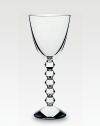 A Deco-inspired design mouthblown in France from clear crystal with a wide bowl and angular stem. From the Vega Collection 12.25 oz. 8¾ high Hand wash Handmade in France 