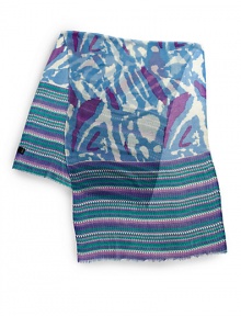 THE LOOKSemi-sheer designMixed print styleRectangle silhouetteFrayed edgesTHE MEASUREMENT29W X 78LTHE MATERIAL80% wool/20% silkCARE & ORIGINDry cleanImported THE LOOKSemi-sheer designMixed print styleRectangle silhouetteFrayed edgesTHE MEASUREMENT29W X 78LTHE MATERIAL80% wool/20% silkCARE & ORIGINDry cleanImported