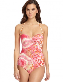THE LOOKAllover tie-dye with golden leopard print touchesRemovable, adjustable strapsTwisted detailing at frontPadded cupsElastic Empire waistBack tie closureCutout backTHE MATERIAL85% Meryl nylon/15% spandexCARE & ORIGINHand washImported THE LOOKAllover tie-dye with golden leopard print touchesRemovable, adjustable strapsTwisted detailing at frontPadded cupsElastic Empire waistBack tie closureCutout backTHE MATERIAL85% Meryl nylon/15% spandexCARE & ORIGINHand washImported