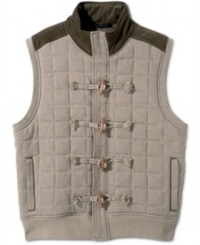 Quilted with a modern contrast color design, this Sean John vest will have you looking fly this season.