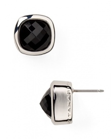 Combining a neutral color palette with faceted sparkle, this pair of crystal stud earrings from T Tahari will lend every look instant glamor. Combining a neutral color palette with faceted sparkle, this pair of crystal stud earrings from T Tahari will lend every look instant glamor.