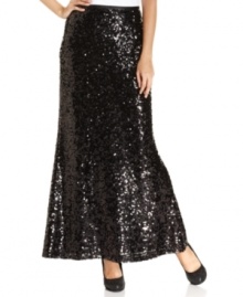 Calvin Klein's sequined maxi skirt makes a sparkling statement at parties this season. Calvin Klein's sequined maxi skirt makes a sparkling statement at parties this season.