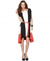 With artful angles and colorblocking, this graphic BCBGMAXAZRIA dress is perfect for a spring look with a downtown edge!