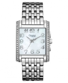 A impeccably crafted watch from Caravelle by Bulova that glistens with crystal accents. A impeccably crafted watch from Caravelle by Bulova that glistens with crystal accents.