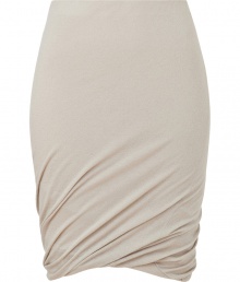 Sumptuously soft and effortlessly elegant, Donna Karans pure, beige cashmere knit skirt epitomizes understated luxury - Curve-hugging, medium-rise pull on style with hidden elasticated waist - Gorgeous signature drape and twist detail at hem - A chic go-to in any wardrobe perfect for pairing with cashmere pullovers, silk tops or button downs and ankle booties or platform pumps Sumptuously soft and effortlessly elegant, Donna Karans pure, beige cashmere knit skirt epitomizes understated luxury - Curve-hugging, medium-rise pull on style with hidden elasticated waist - Gorgeous signature drape and twist detail at hem - A chic go-to in any wardrobe perfect for pairing with cashmere pullovers, silk tops or button downs and ankle booties or platform pumps