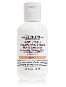 Lightweight tinted moisturizer, with Apricot Kernel Extract, Chamomile and Royal Jelly, is readily absorbed by the skin to hydrate and impart a healthy-looking, fresh and natural-looking hint of skin color. With added sunscreen, the formula affords protection from the sun's harmful UV rays. Not tested on animals. SPF 15. 2.5 oz. Lightweight tinted moisturizer, with Apricot Kernel Extract, Chamomile and Royal Jelly, is readily absorbed by the skin to hydrate and impart a healthy-looking, fresh and natural-looking hint of skin color. With added sunscreen, the formula affords protection from the sun's harmful UV rays. Not tested on animals. SPF 15. 2.5 oz.