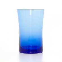Billy Cotton for the Table Curved Water Glass, Blue, Set of 4