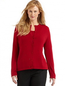 THE LOOKCardigan with long sleeves, buttonfront, banded trim and beaded details throughoutShell with short sleeves, banded trim and beaded details throughoutTHE FITCardigan: about 27 from shoulder to hemShell: about 25 from shoulder to hemTHE MATERIAL81% viscose/16% polyester/3% elastaneCARE & ORIGINHand washImported THE LOOKCardigan with long sleeves, buttonfront, banded trim and beaded details throughoutShell with short sleeves, banded trim and beaded details throughoutTHE FITCardigan: about 27 from shoulder to hemShell: about 25 from shoulder to hemTHE MATERIAL81% viscose/16% polyester/3% elastaneCARE & ORIGINHand washImported