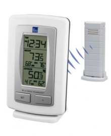 Weather savvy. This wireless temperature and humidity station from The Weather Channel displays both indoor and outdoor temperatures plus humidity level with an easy-to-read display for instant updates. The device also records minimum and maximum temperatures for pattern-tracking.