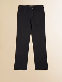 Modern basics with the five-pocket styling, straight-leg silhouette and a little stretch for a comfortable fit.Front button closureWaistband with belt loopsZip flyFive-pocket styleCottonMachine washImported Modern basics with the five-pocket styling, straight-leg silhouette and a little stretch for a comfortable fit.Front button closureWaistband with belt loopsZip flyFive-pocket styleCottonMachine washImported