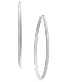 Turn some heads with these twisted hoop earrings from Charter Club. Crafted in silver tone mixed metal. Approximate drop: 1 inch.