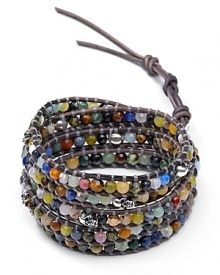 Chan Luu Five Wrap Multi Beaded with Skulls Bracelet