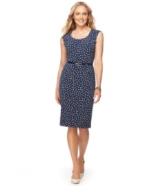 A timeless silhouette and a cheerful print add up to a chic sheath from Charter Club. The belted waist is so flattering, too! (Clearance)