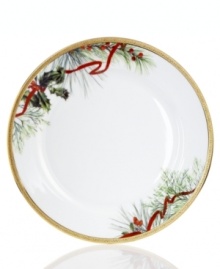 A new holiday classic, these Holly Berry dinner plates feature filigree-patterned gold and beautiful Christmas botanicals in elegant white porcelain. Complements Grand Buffet Classic Gold and Red Rim dinnerware. A new holiday classic, these Holly Berry dinner plates feature filigree-patterned gold and beautiful Christmas botanicals in elegant white porcelain. Complements Grand Buffet Classic Gold and Red Rim dinnerware.