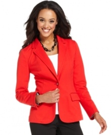 Transition through the seasons in Charter Club's punchy knit blazer -- an essential for pairing with your favorite separates.